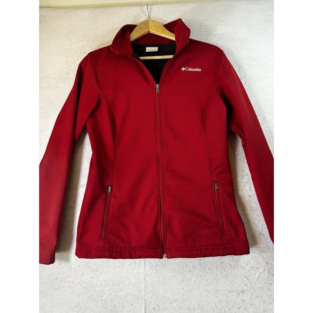 Columbia‎ Kruger Ridge Med Fleece Lined Jacket Red Full Zip Pockets Omni-Shield